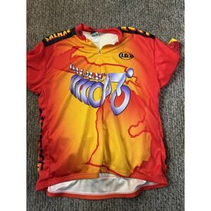 Louis Garneau DALMAC Michigan Cycling Jersey Red Yellow Size Large Bike Tour